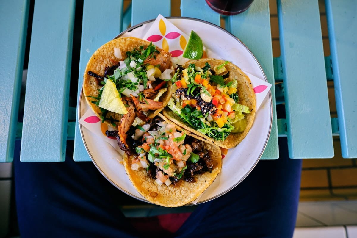 Black bean tacos with cilantro lime rice